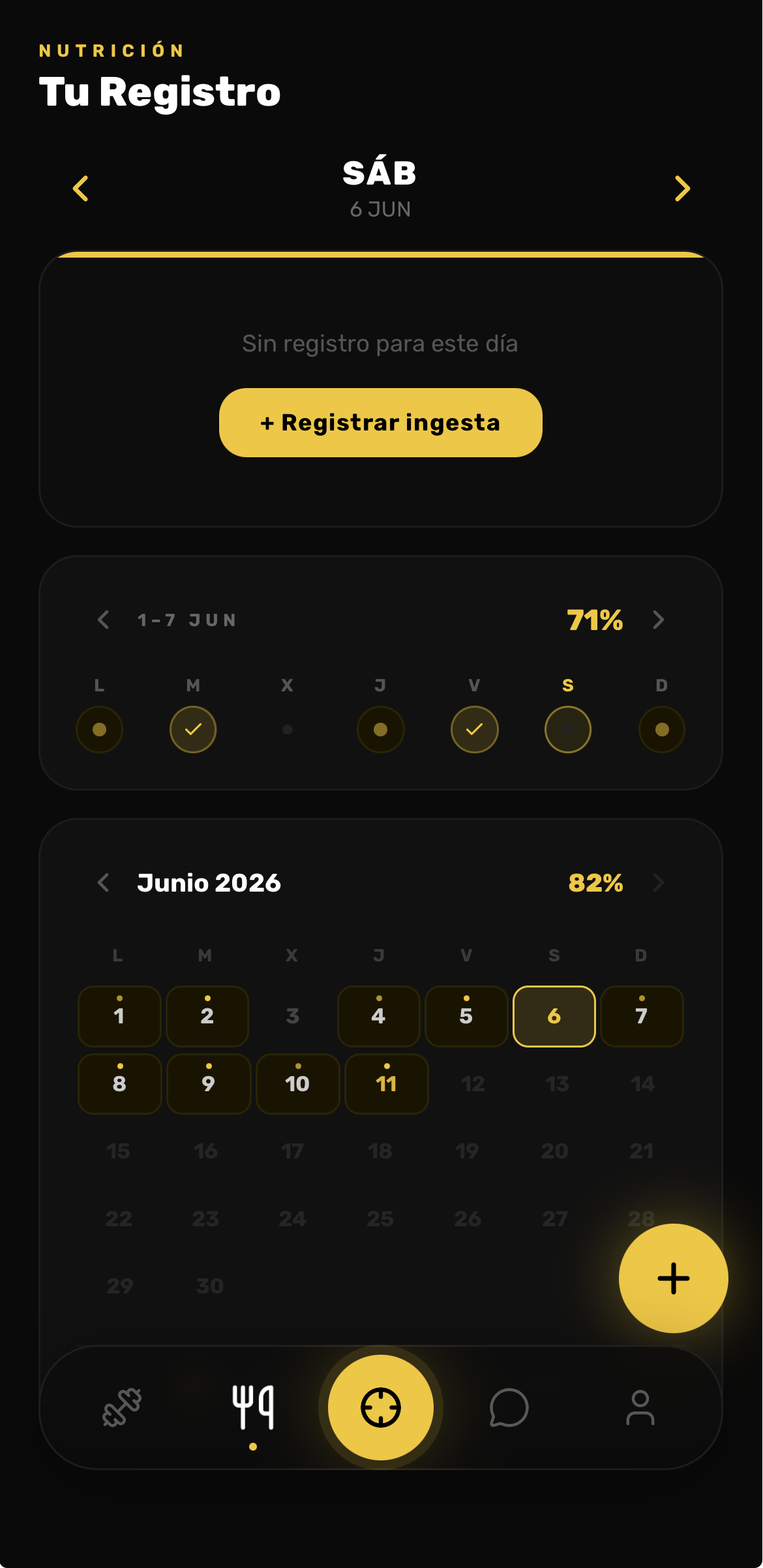 App de entrenamiento — pantalla del programa